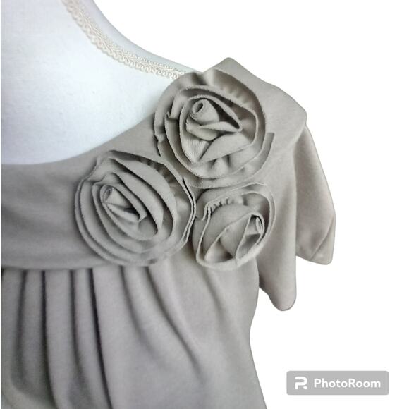 R & M Richards 60's style dress! Gray with flower embroidery Size 14 - Picture 10 of 15